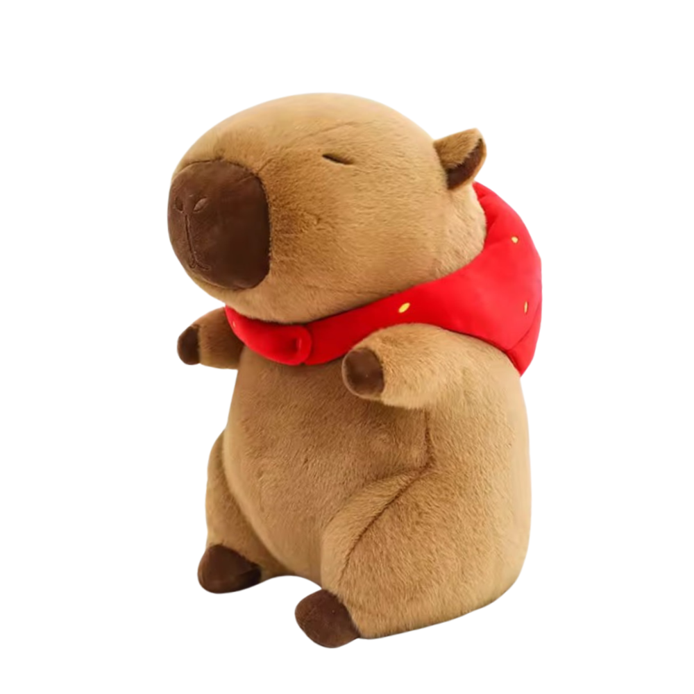 Мягкая игрушка Капибара с капюшоном клубникой 45 см Коричневый (9114/45) Мягкая игрушка Капибара с капюшоном клубникой 45 см Коричневый (9114/45)