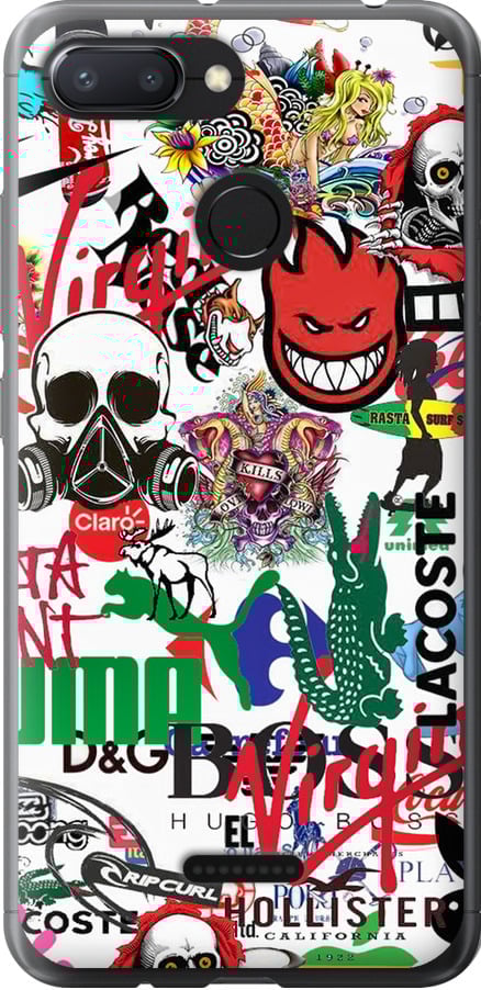 Чохол на Xiaomi Redmi 6 Many different logos (4022u-1521-42517)