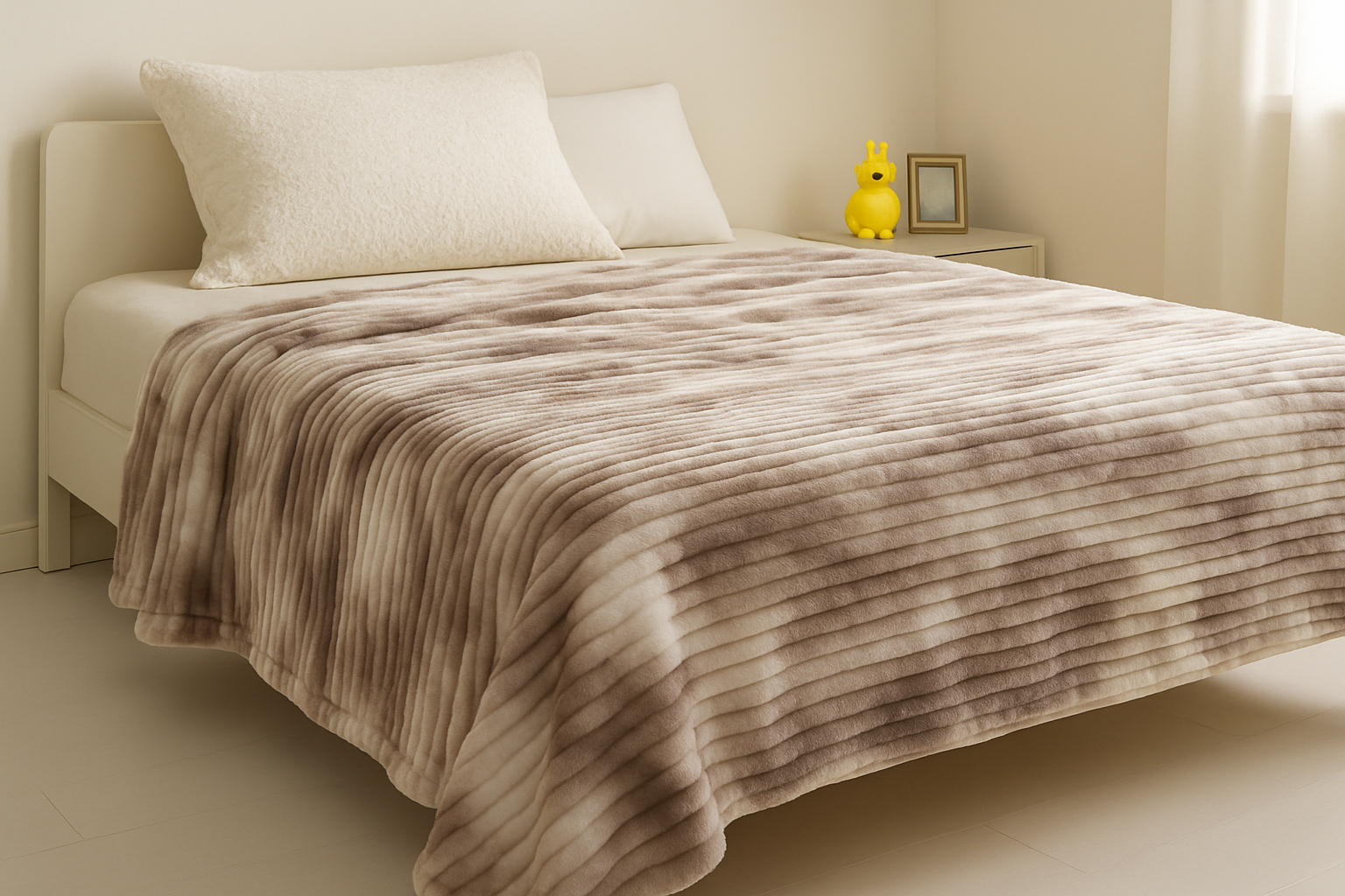 Плед флисовый полуторный Волна 160х210 см Бежево-молочный (F-1-106-80/milky) - фото 3 Плед флисовый полуторный Волна 160х210 см Бежево-молочный (F-1-106-80/milky) - фото 3