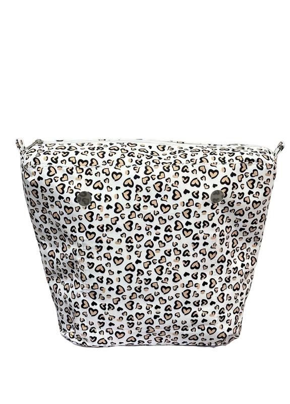 Підкладка джинсова для сумки Mini Серця Білий (12611)