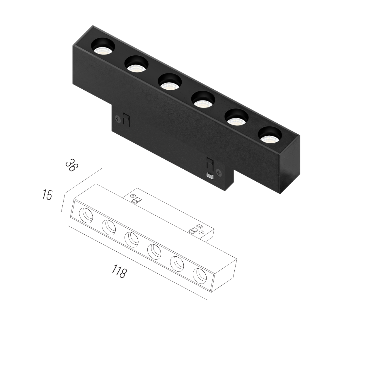 Світильник магнітний трековий MERALLI POINT BOX118 6W 3000K/6000K регульована WIFI 2,4G TUYA Чорний (TRVBPB118) - фото 2 Світильник магнітний трековий MERALLI POINT BOX118 6W 3000K/6000K регульована WIFI 2,4G TUYA Чорний (TRVBPB118) - фото 2