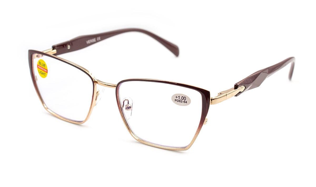 Окуляри для зору в металевій оправі Verse 25013-C3 Blueblocker -1,00