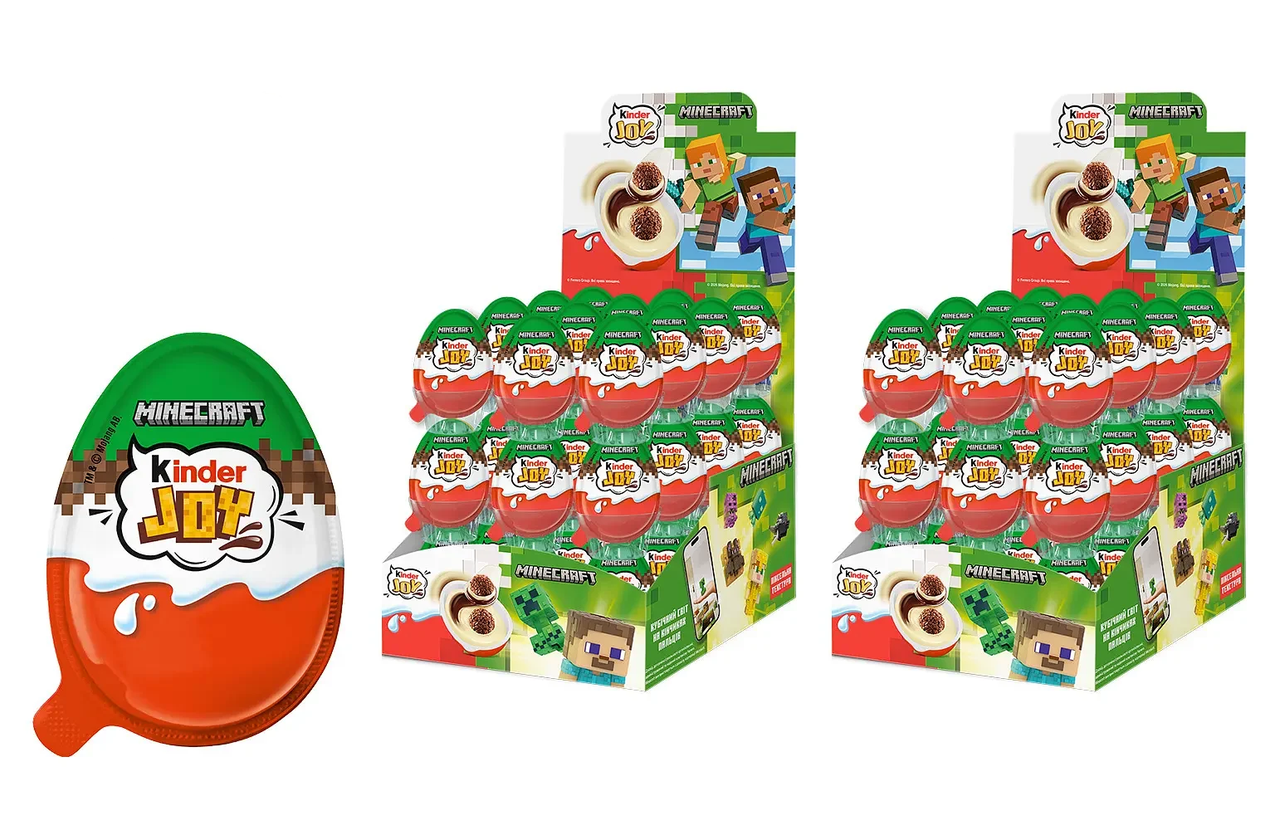 Комплект Шоколадных яиц Kinder Joy Майнкрафт Minecraft 72 шт. по 20 г (3037289781)