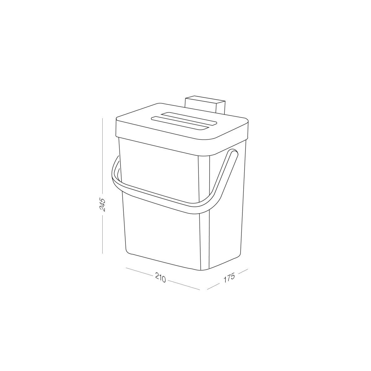 Відро для сміття MVM з кришкою BIN-11 5л Антрацитовий (BIN-11 5L ANTHRACITE) - фото 4