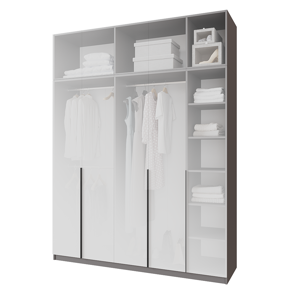 Шафа розпашна з антресолью Меблітренд Чиназес Чиа-2000.4 2000х500х2450 мм Графітовий/Білий (26862392) - фото 2 Шафа розпашна з антресолью Меблітренд Чиназес Чиа-2000.4 2000х500х2450 мм Графітовий/Білий (26862392) - фото 2