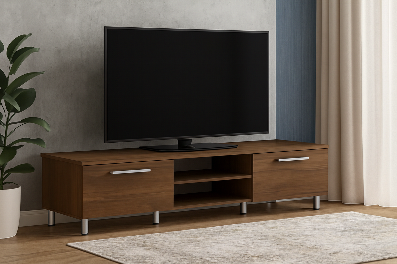 Тумба под ТВ Kompanit МГ-2 с дверцей и полками 170 см Орех Экко (1158143737)