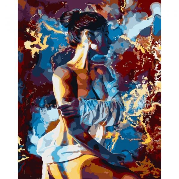 Набор для росписи по номерам Идейка Силуэт 2 с золотой краской 40х50 см (КНО4680-mt)