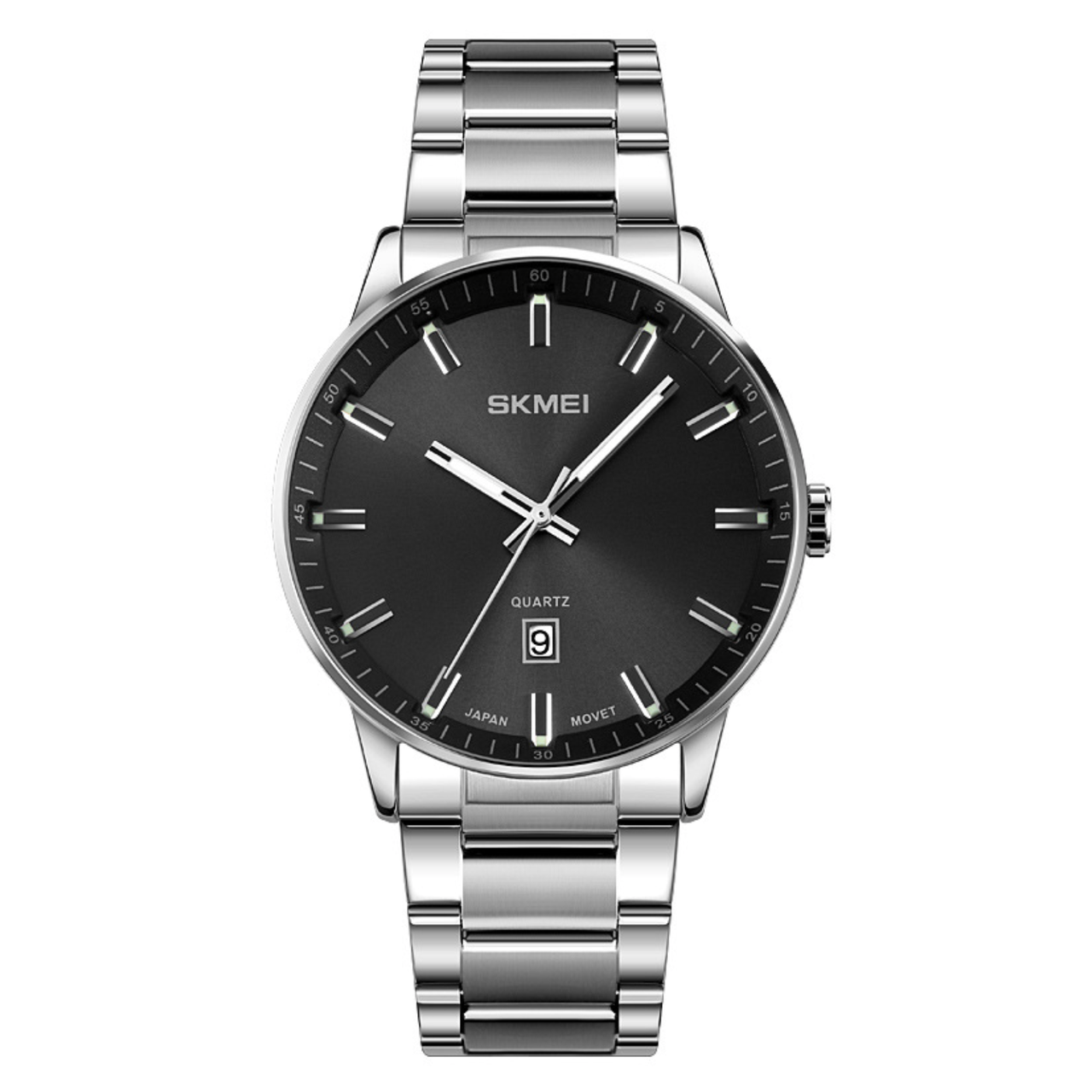 Часы мужские металлические Skmei с датой Серебристый/Черный (z062-1) - фото 1 Часы мужские металлические Skmei с датой Серебристый/Черный (z062-1) - фото 1