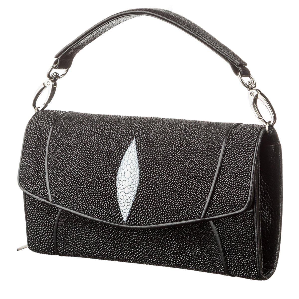 Клатч женский Stingray Leather 18615 из натуральной кожи морского ската Черный