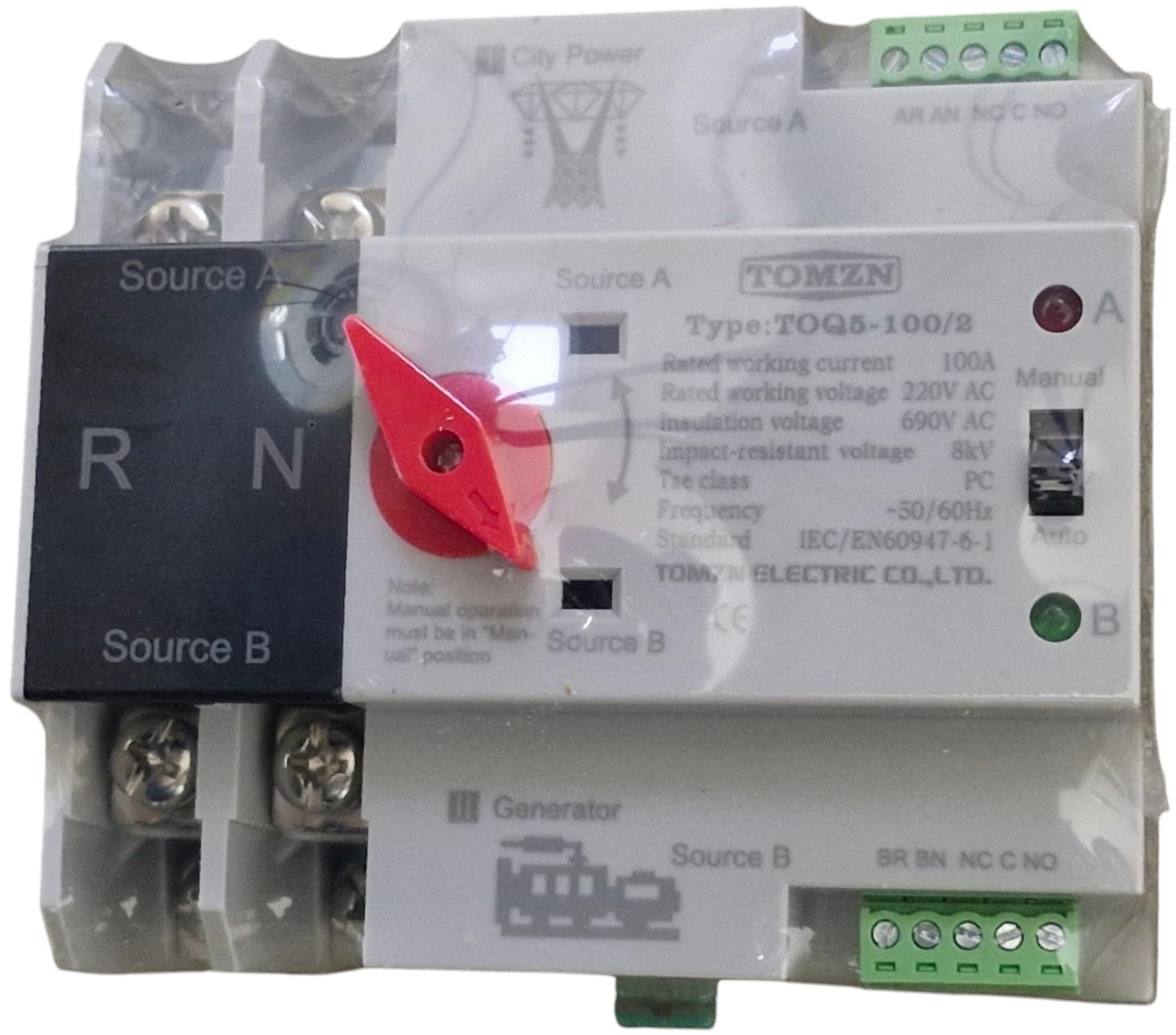 Автомат введення резерву TOMZN TOQ5 100 ампер однофазний 2P двополюсний