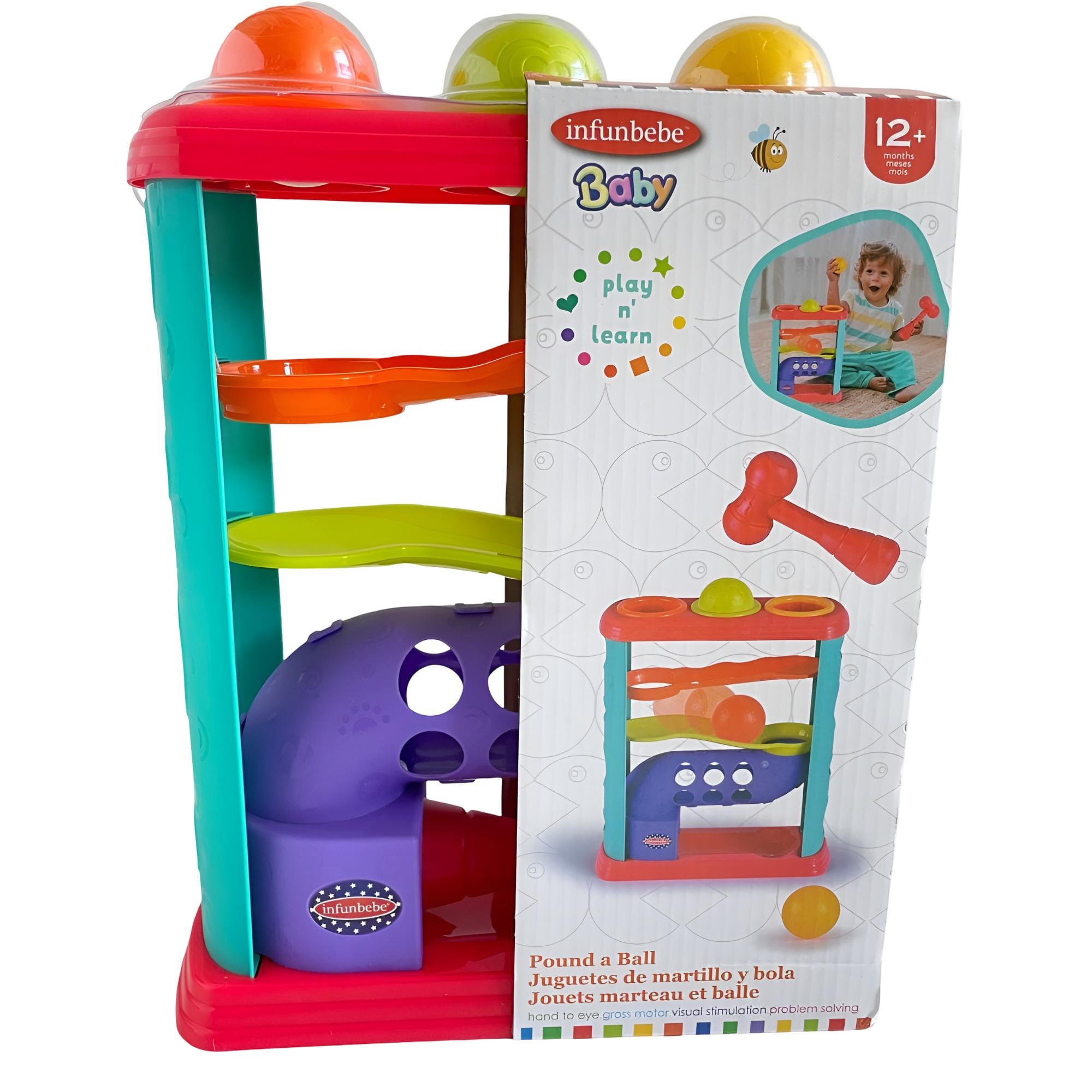 Игрушка развивающая Infunbebe трек-стучалка с мячиками и молоточком (PL1021)