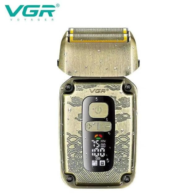 Электробритва VGR V-337 влагозащищенная с триммером для окантовки Золотистый (GR-05024) - фото 3