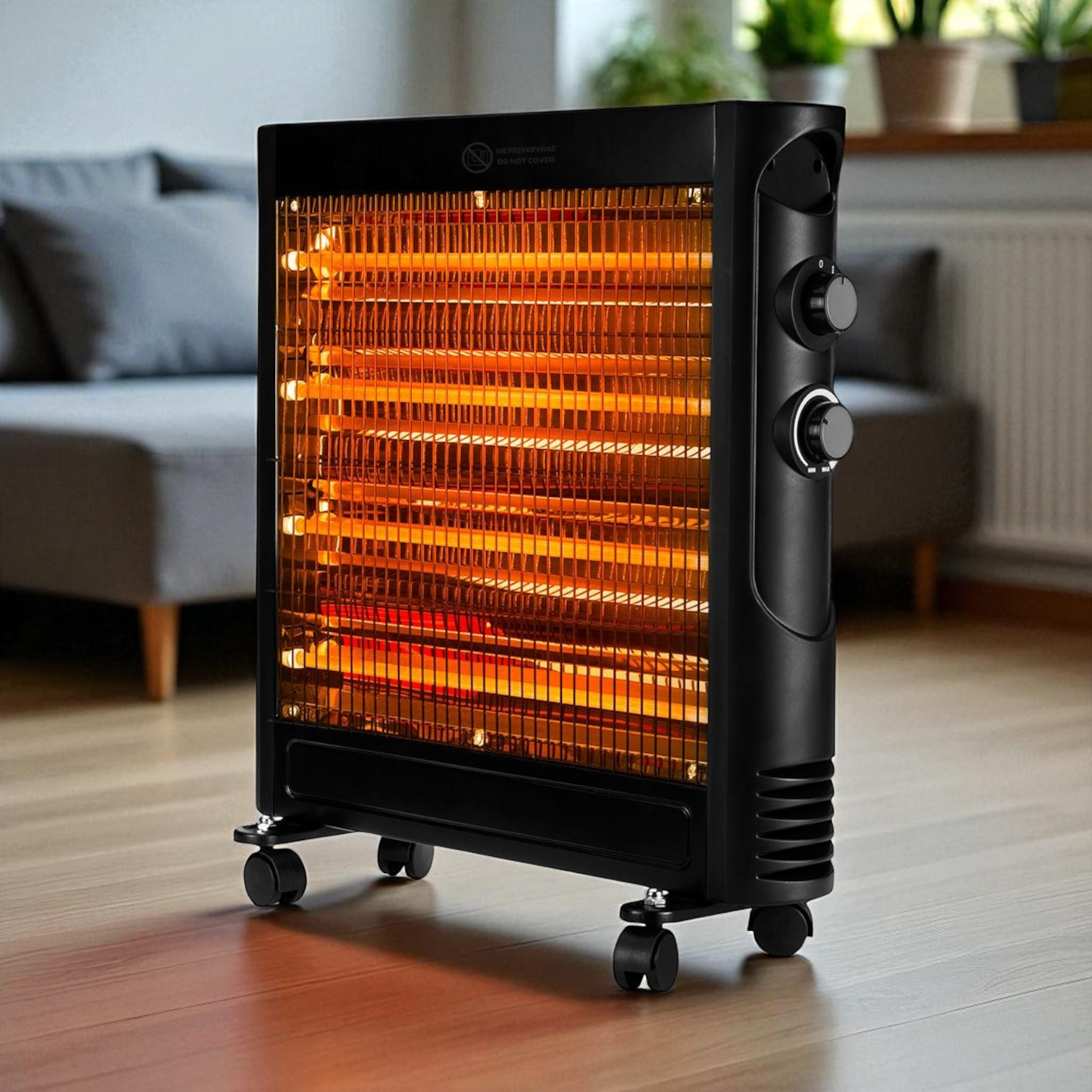 Обогреватель инфракрасный кварцевый напольный 1200 Вт с 4 кварцевыми трубками 1,2 кВт Черный (90-1111) - фото 3 Обогреватель инфракрасный кварцевый напольный 1200 Вт с 4 кварцевыми трубками 1,2 кВт Черный (90-1111) - фото 3