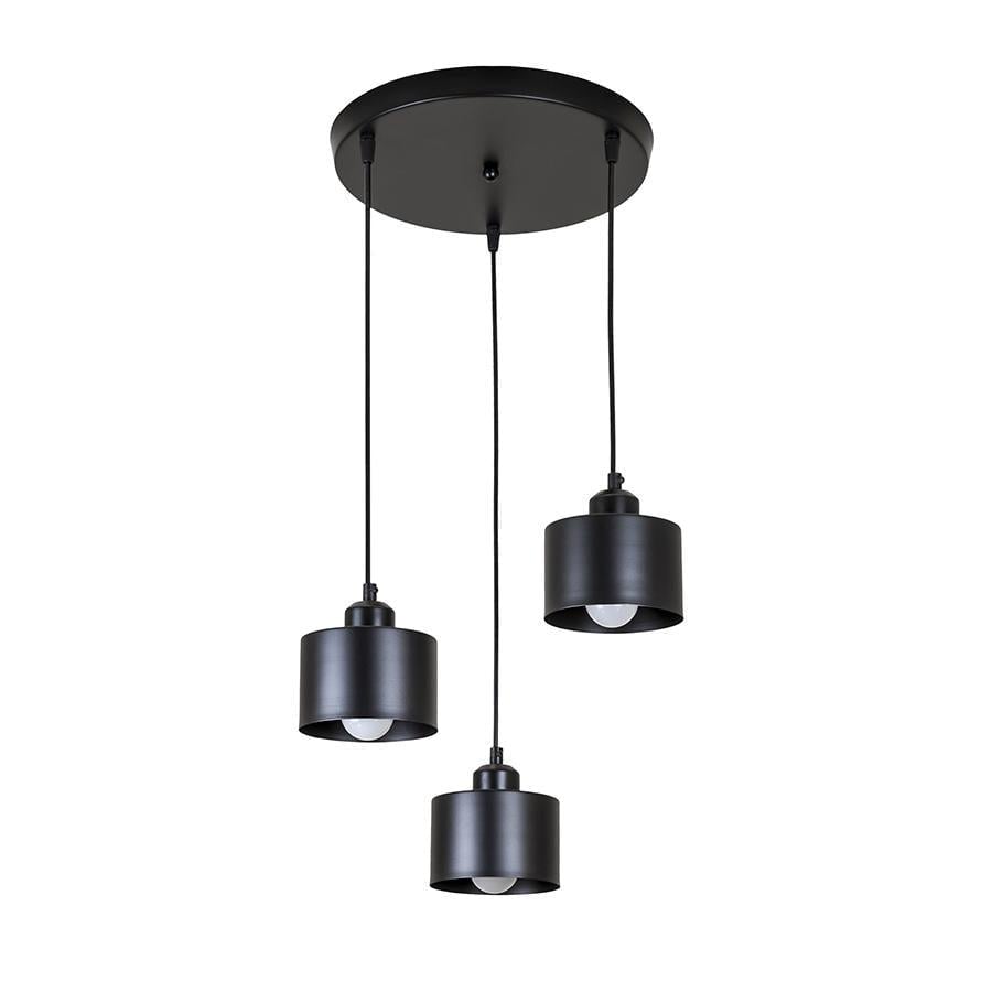 Подвесной светильник Levistella 752187F-3 BK 300 металлический с 3 плафонами под лампы Е27 (106-16-LVS4885)