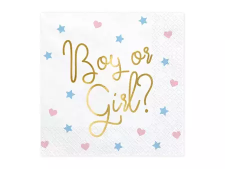 Салфетки для гендерной вечеринки Party Deco Boy or Girl 33х33 см 20 шт. (5900779102712)