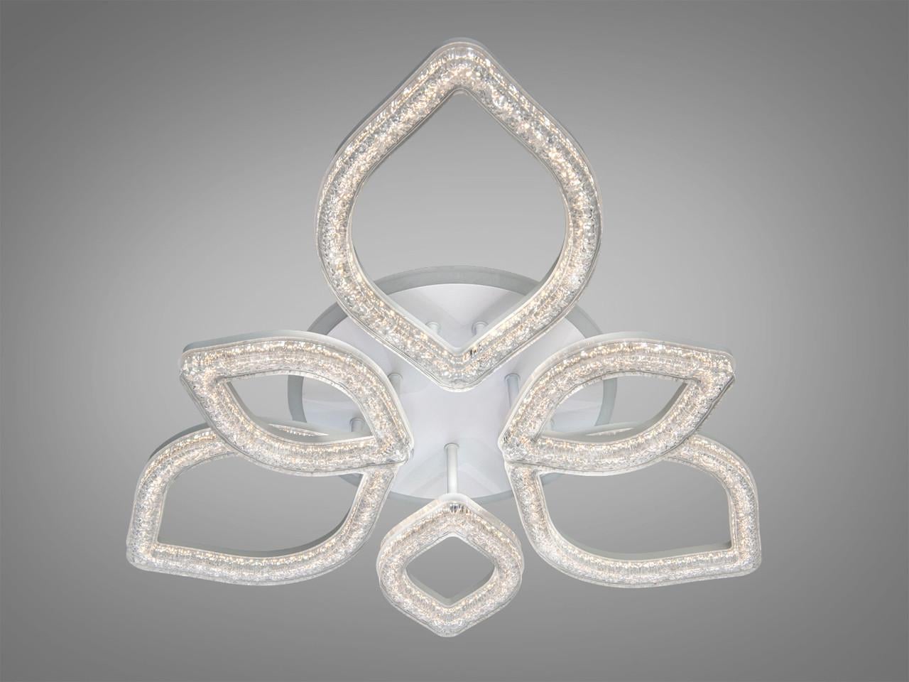Потолочная люстра LED Diasha белая 78W с диммером и пультом для гостиной 2599/3+3WH LED 3color dimmer