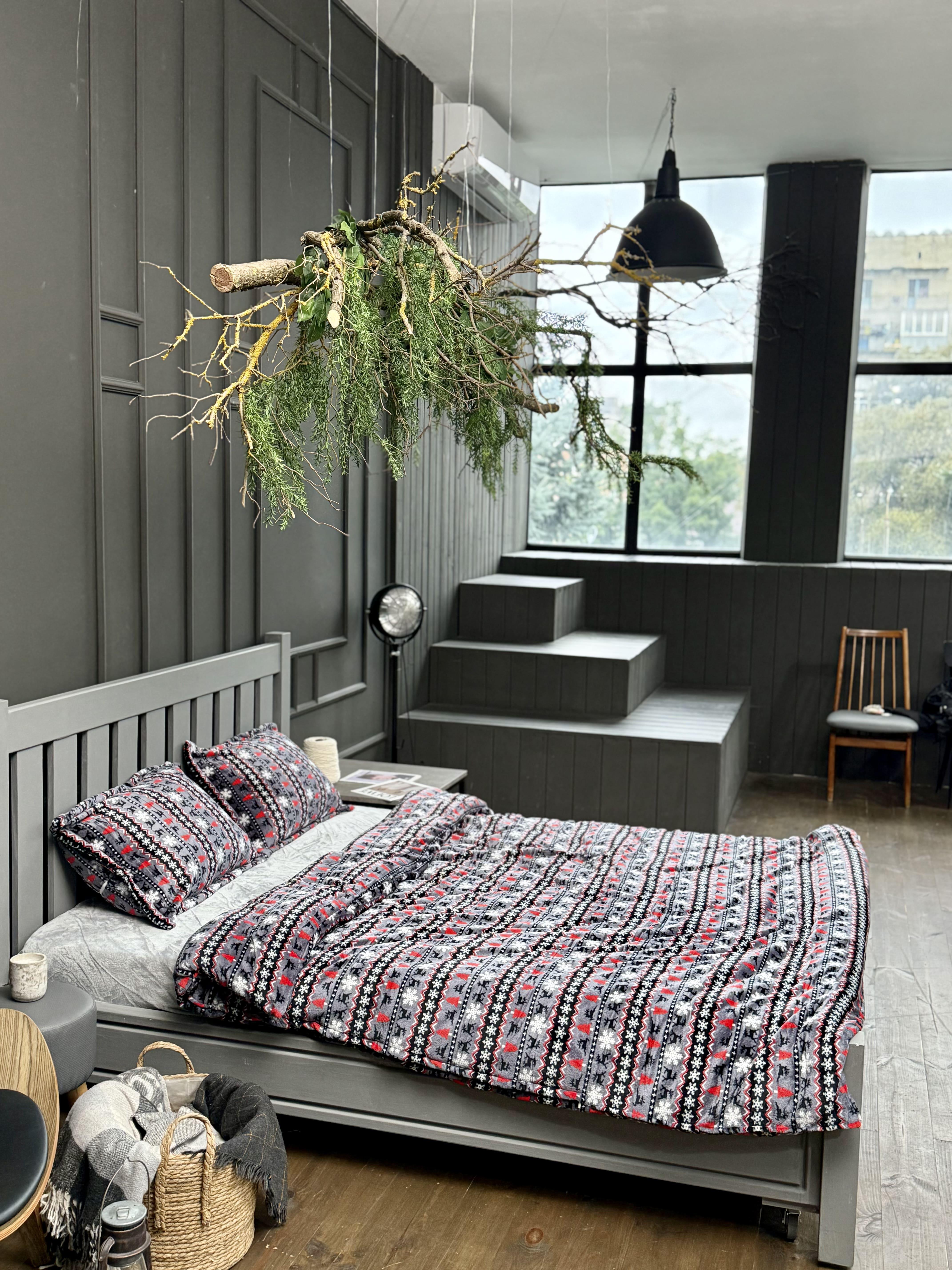 Комплект постельного белья на резинке Северная сказка плюш семейный/наволочки 50х70/70x70 см (9062) - фото 5