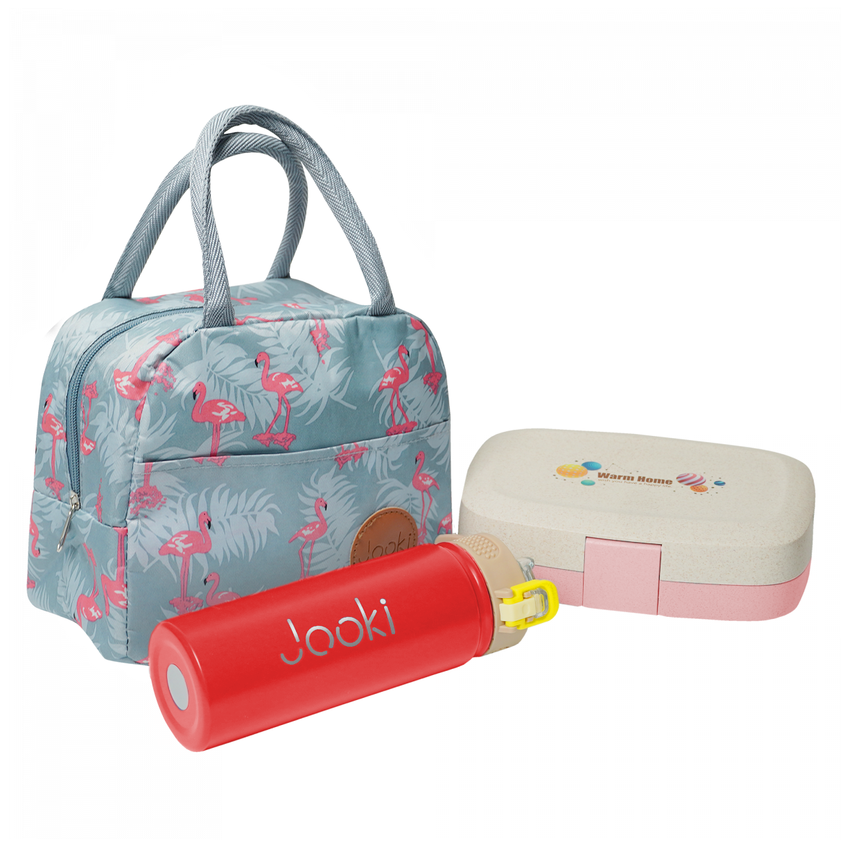 Ланч набор Jooki Flamingo/Life из ЭКО материала