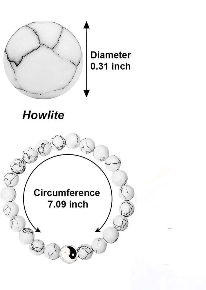 Браслет із натуральної білої лави Інь Янь 16-21 см (2112711636) - фото 9 Браслет із натуральної білої лави Інь Янь 16-21 см (2112711636) - фото 9