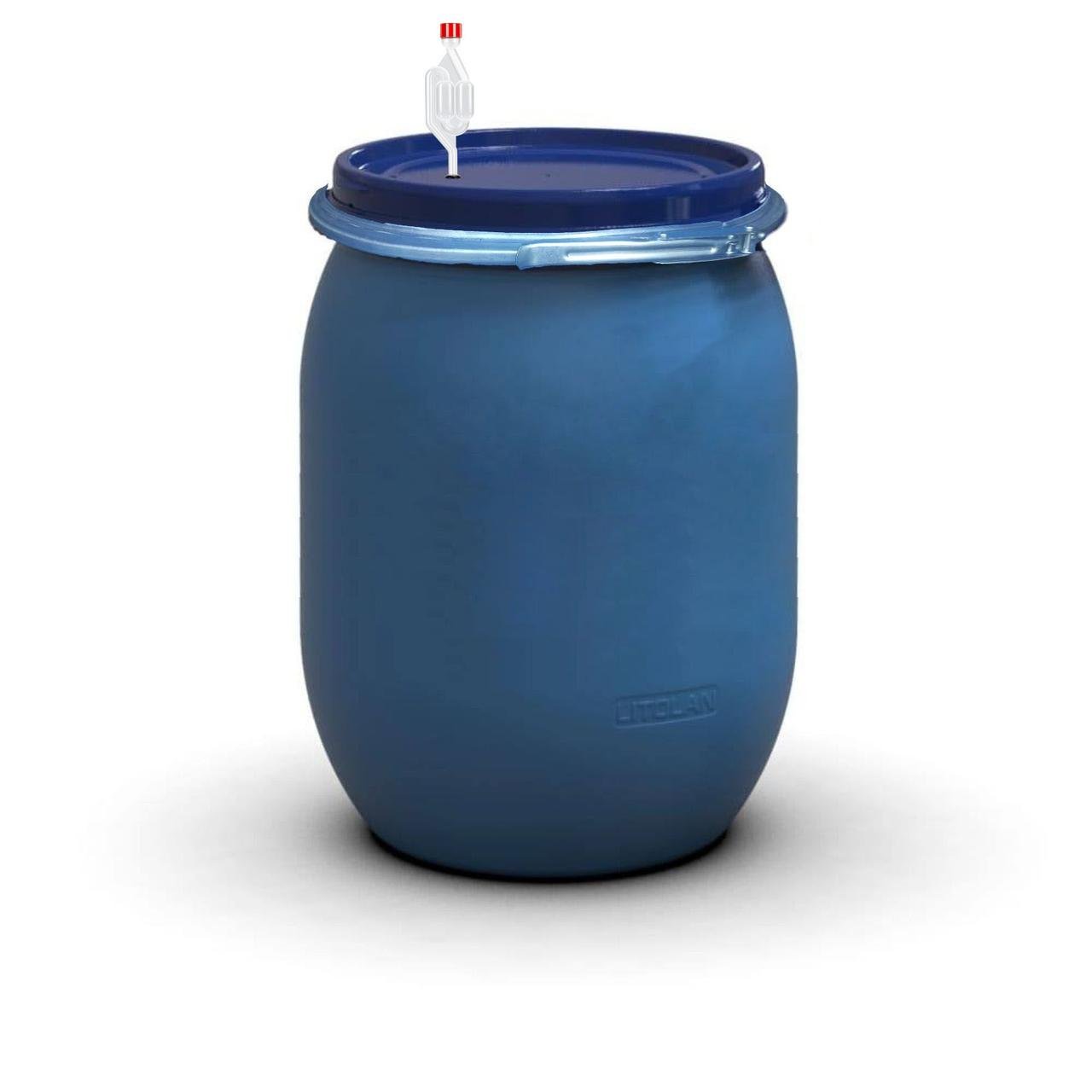 Бочка для бродіння Litolan герметична з гідрозатвором S та металевим хомутом 130 л (27641М) - фото 1 Бочка для бродіння Litolan герметична з гідрозатвором S та металевим хомутом 130 л (27641М) - фото 1