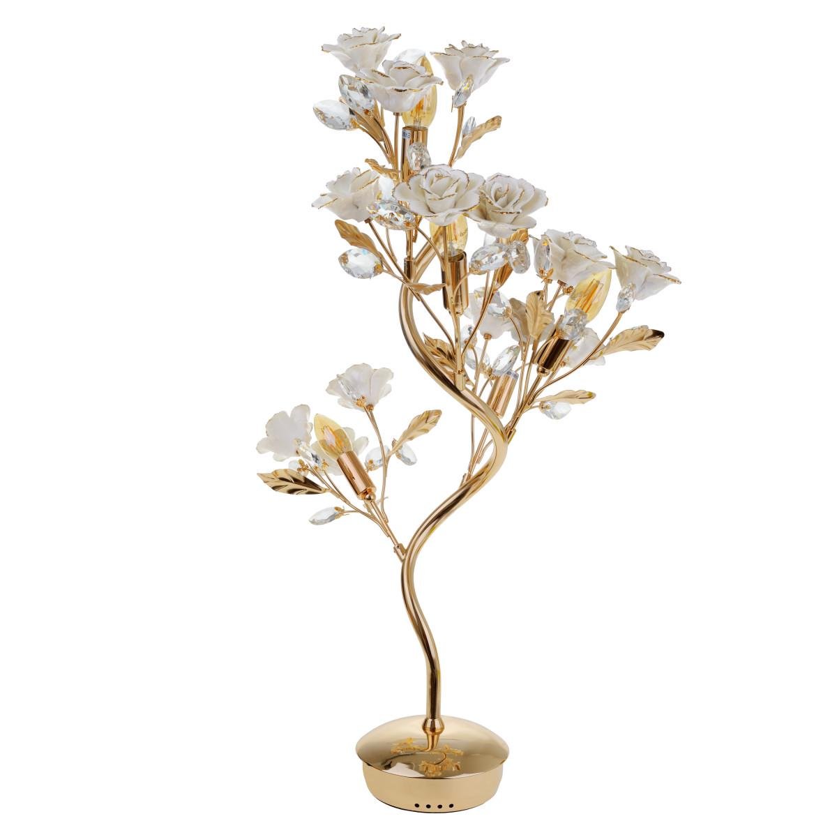 Настольная лампа флористика Brille BKL-524T/5 E14 GD