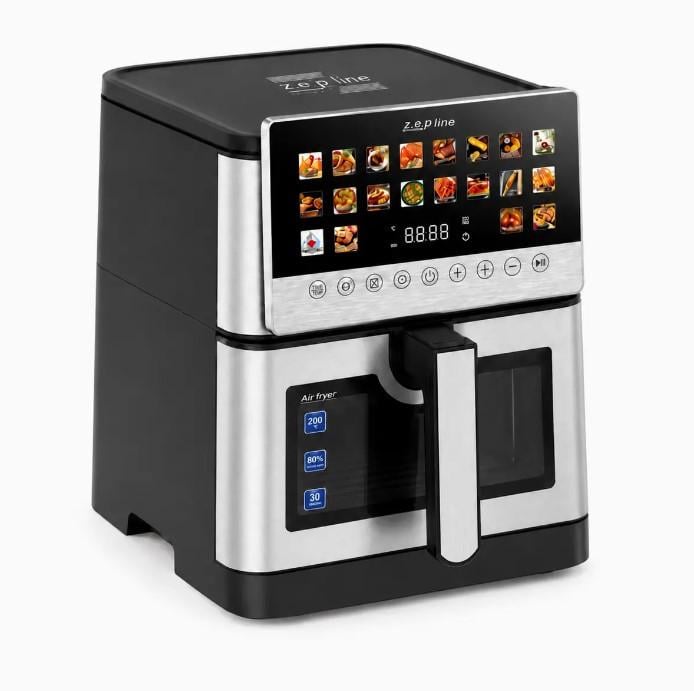 Аерофритюрниця Zepline ZP-00345 Air Fryer 13 л 20 програм сенсорне керування вбудований гриль 2200 Вт Чорний