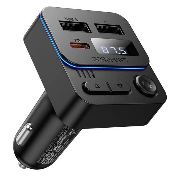 Автомобільний адаптер з FM-модулятором Borofone BC60 Hero Bluetooth 5.4 35W USB-A/USB-C Black (6941991121388) Автомобільний адаптер з FM-модулятором Borofone BC60 Hero Bluetooth 5.4 35W USB-A/USB-C Black (6941991121388)