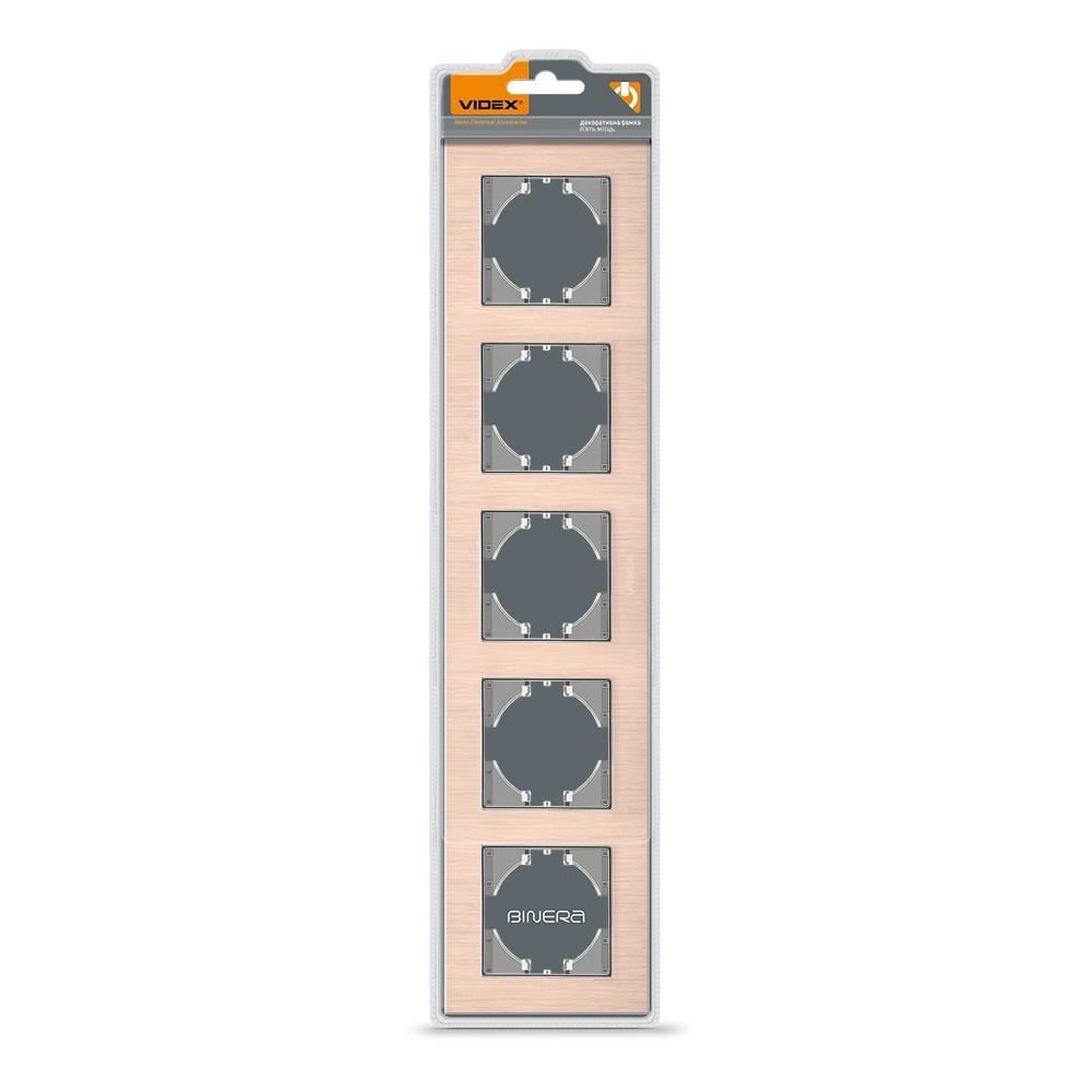 Рамка алюминиевая горизонтальная Videx Binera VF-BNFRA5H-CP