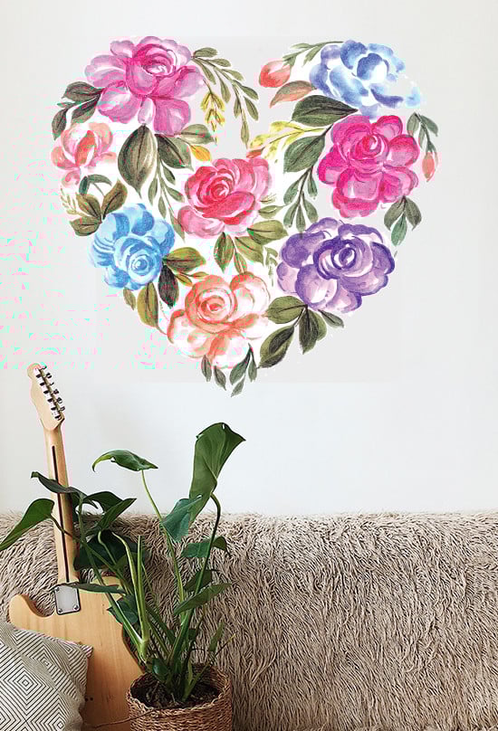Наліпка вінілова 3D Zatarga Серце з квітів 1000x930 мм (1197525272) Наліпка вінілова 3D Zatarga Серце з квітів 1000x930 мм (1197525272)