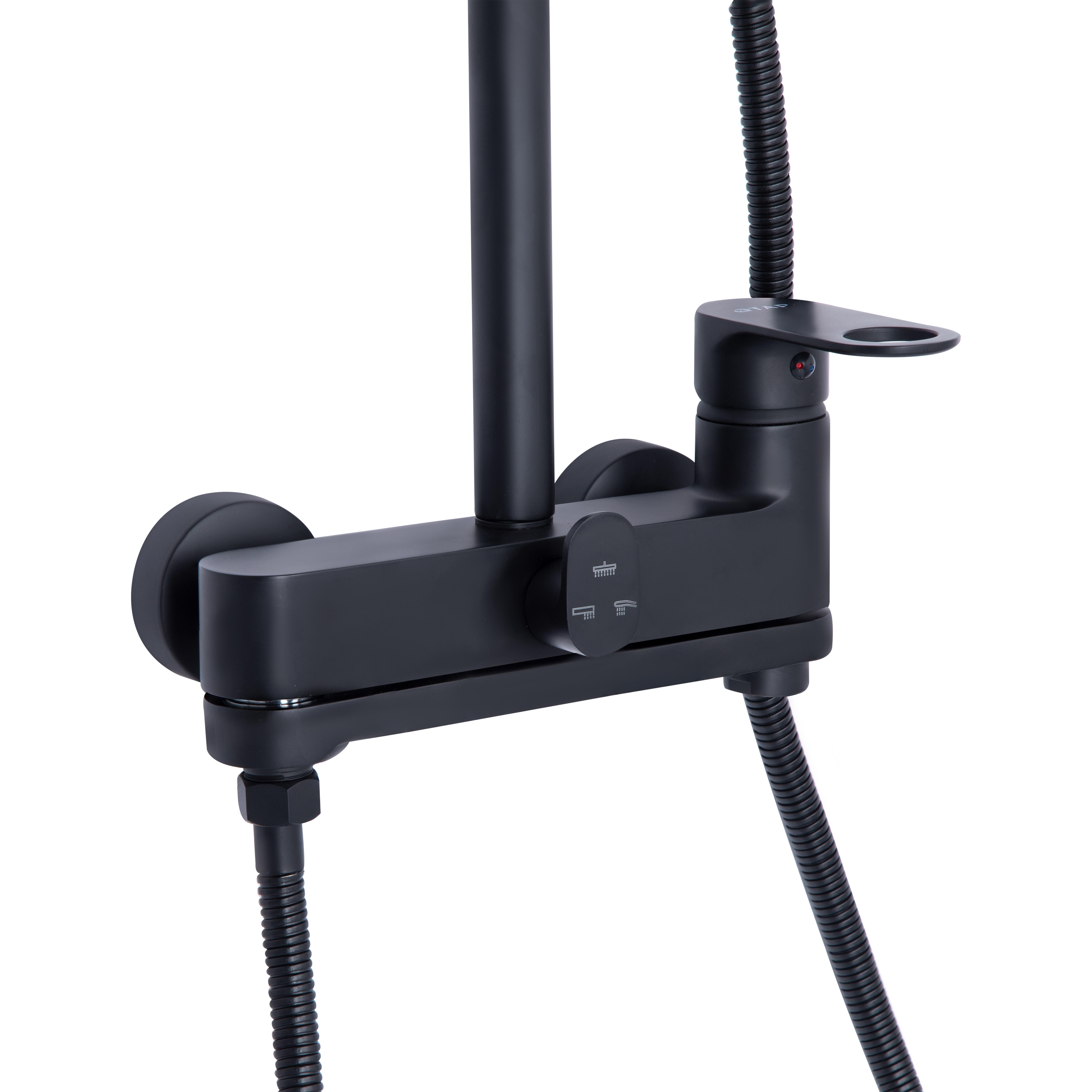 Душевая система универсальная Qtap Jay на три потребителя с изливом QTJAY111BLM45549 Black Matt (SD00051673) - фото 3 Душевая система универсальная Qtap Jay на три потребителя с изливом QTJAY111BLM45549 Black Matt (SD00051673) - фото 3