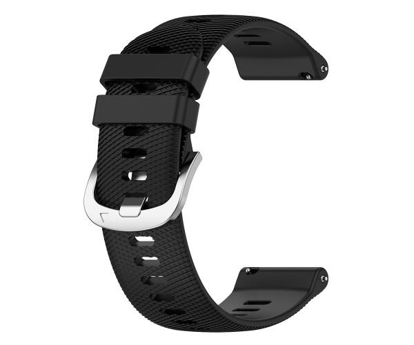 Ремешок силиконовый Solid Lines для Garmin Forerunner 165 20 мм Черный