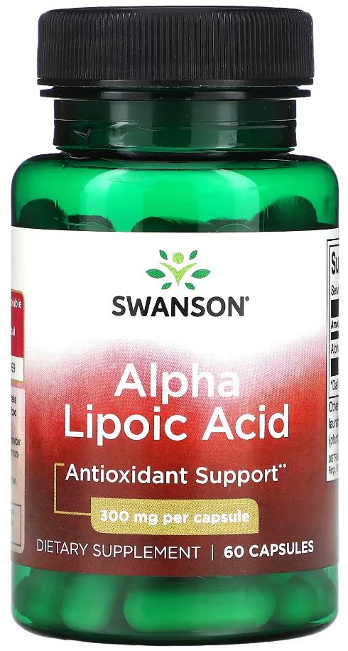 Добавка Альфа-липоевая кислота Swanson Alpha Lipoic Acid 300 мг 60 капсул Добавка Альфа-липоевая кислота Swanson Alpha Lipoic Acid 300 мг 60 капсул