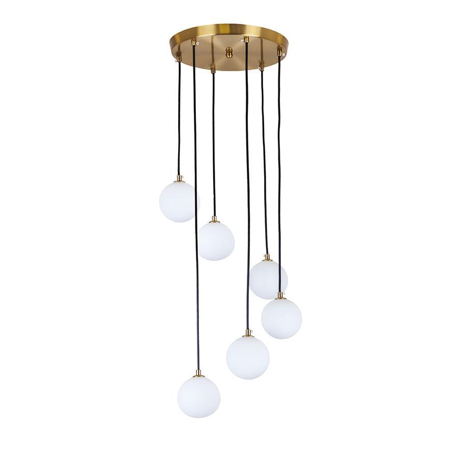 Світильник підвісний Lighthouse LS-19448F-6 BRZ/WH 300 плафон білий Бронзовий