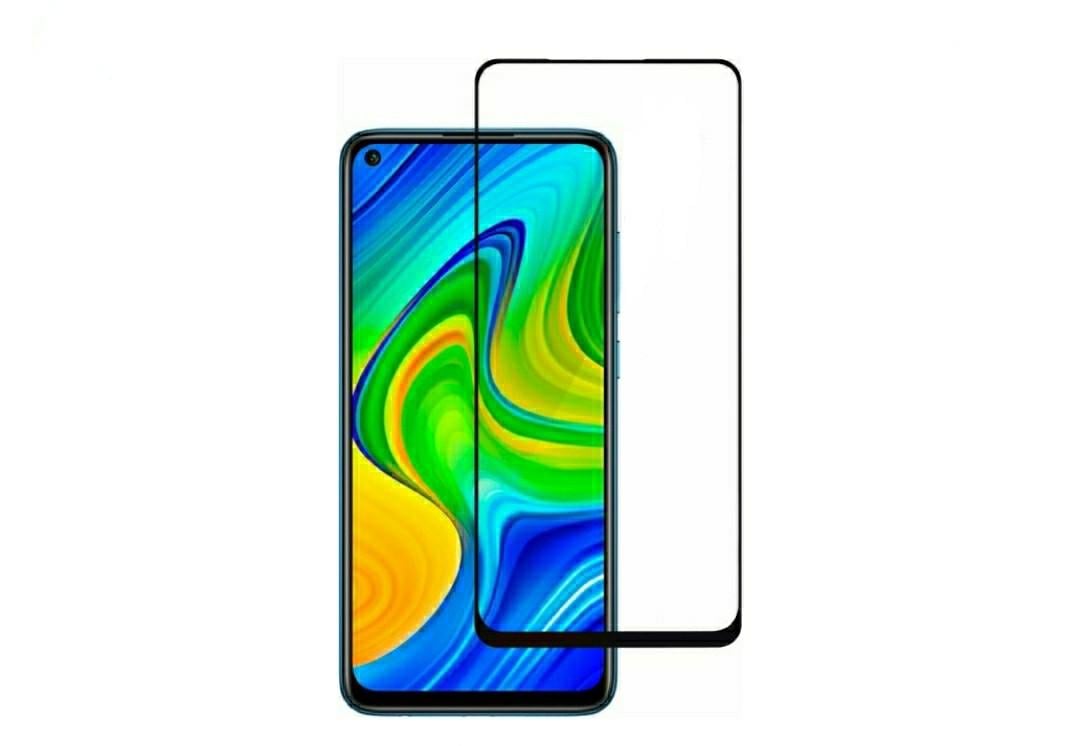 Загартоване захисне скло на Xiaomi Redmi Note 9 з чорною рамкою