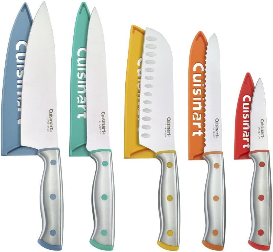 Набір кольорових ножів Cuisinart із нержавіючої сталі із захистом леза 5 штук