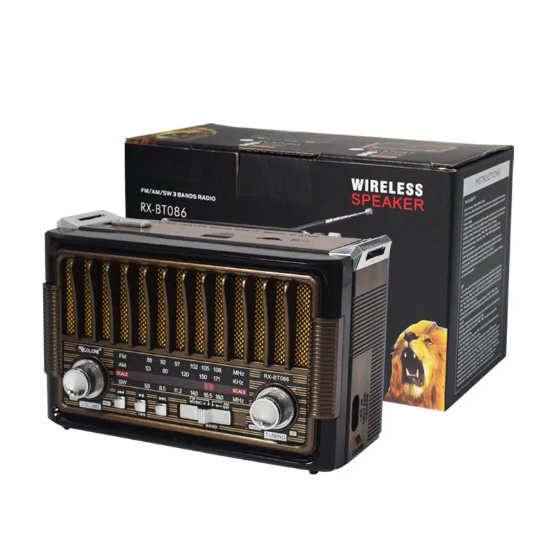 Радиоприемник Golon RX-BT086 с Bluetooth FM/AM/SW USB/microSD Коричневый (31585060)