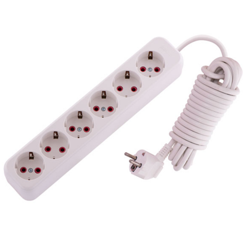 Подовжувач шестимісний Lezard Lila побутовий з заземленням 5 м (720-0605-601) - фото 1 Подовжувач шестимісний Lezard Lila побутовий з заземленням 5 м (720-0605-601) - фото 1