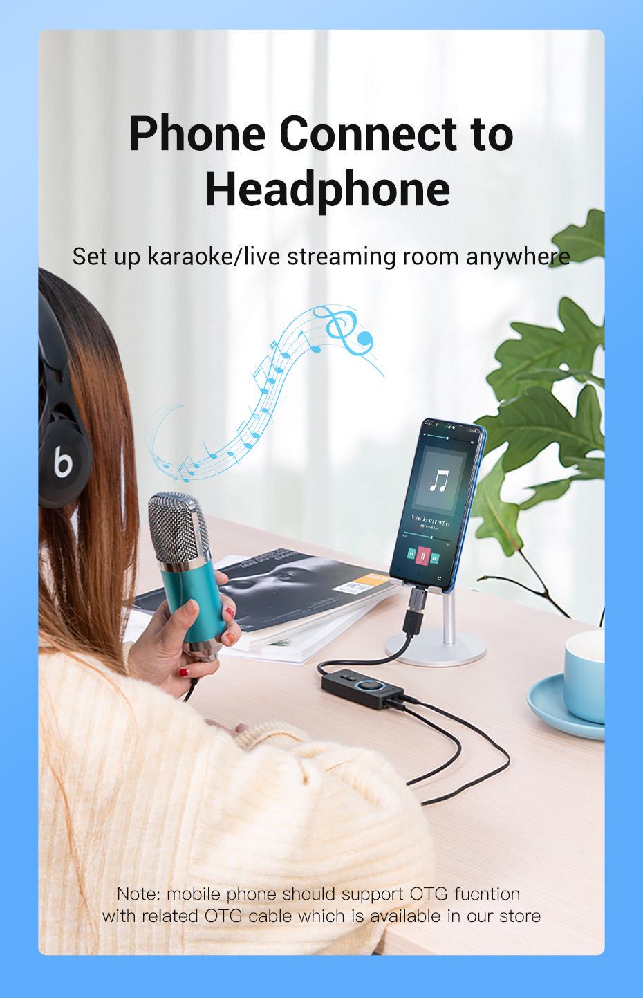 Звукова карта з підтримкою мікрофону Vention USB-3x 3,5 мм minijack 16 біт/48 кГц TRS AUX з керуванням гучності 0,5 м Чорний (CDRBD) - фото 8