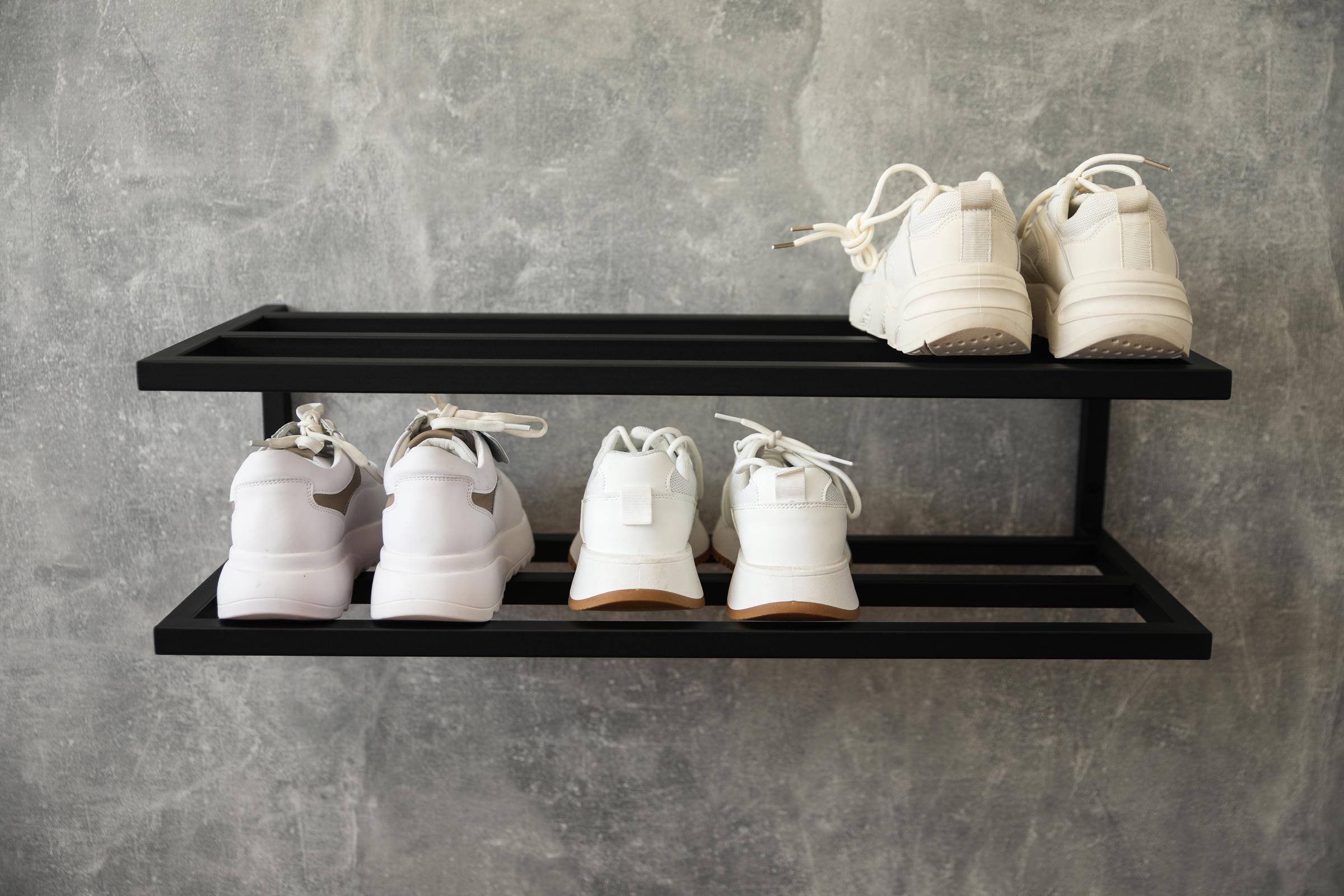 Полка для обуви Sharm двухэтажная из металла в стиле лофт 70х30х20 см (ML-18.4.) - фото 4 Полка для обуви Sharm двухэтажная из металла в стиле лофт 70х30х20 см (ML-18.4.) - фото 4