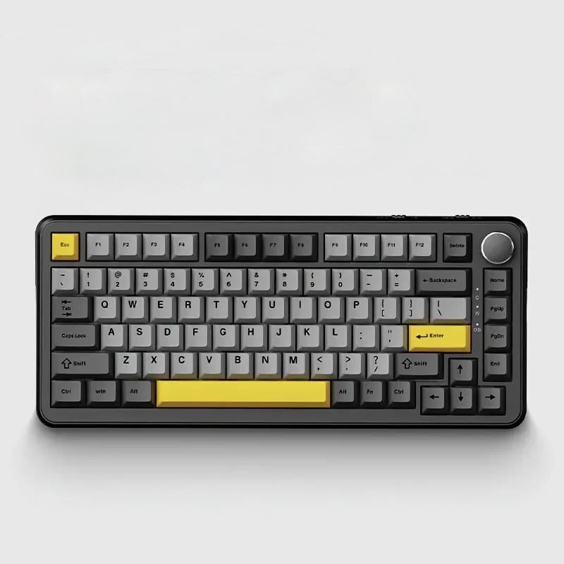 Клавиатура Ajazz AK820 MAX для гейминга RGB магнитные переключатели 75% Black/Grey/Yellow