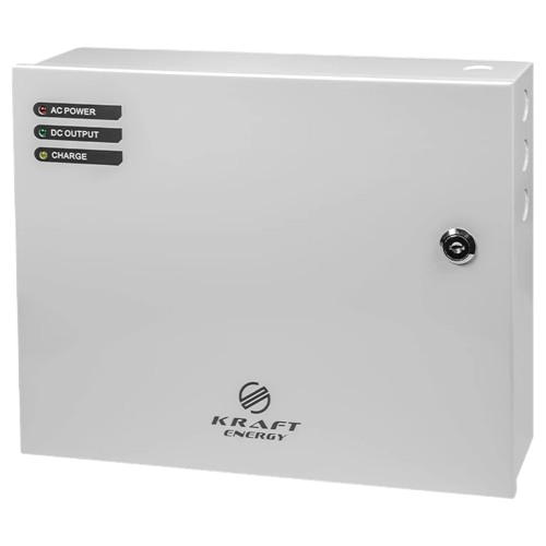 Источник бесперебойного питания Kraft PSU-2425LED 24V 2.5А с LED-индикацией и поддержкой двух аккумуляторов 12V 7 Ah (30359723)