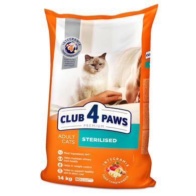 Сухой корм для стерилизованных кошек Club 4 Paws Premium 14 кг Курица