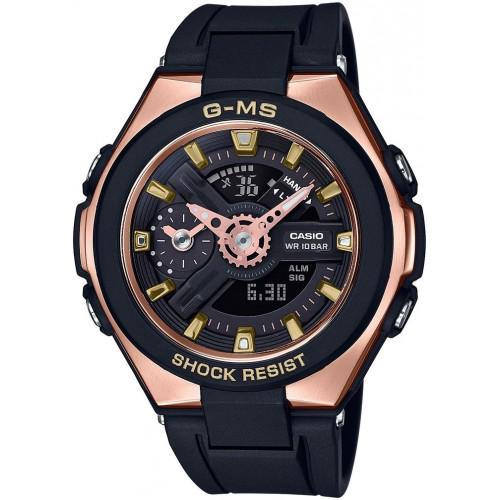 Наручные часы женские Casio MSG-400G-1A1 минеральное стекло Черный/Розовый золотой (14607892)