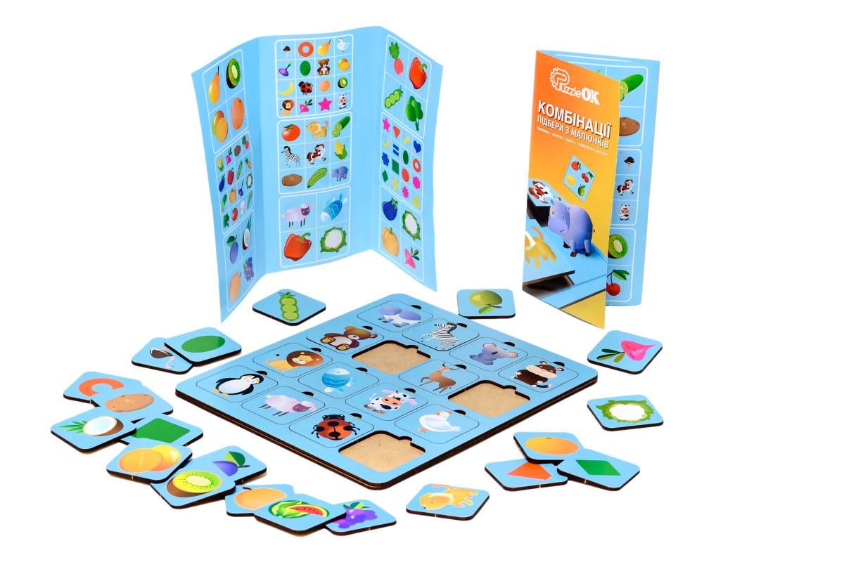 Сортер-пазл Дерев'яний Для Дітей PuzzleOK Комбінації - фото 6 Сортер-пазл Дерев'яний Для Дітей PuzzleOK Комбінації - фото 6