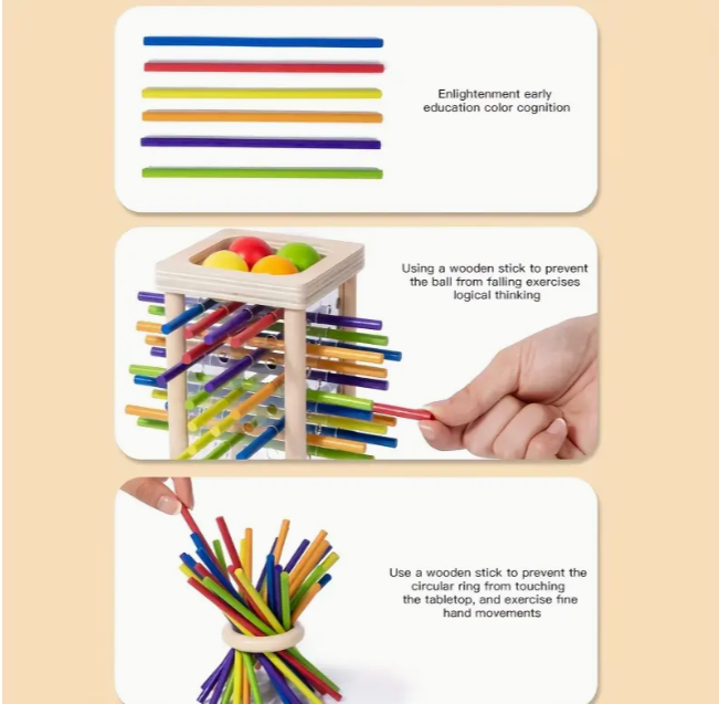 Настільна гра дитяча розвиваюча Вежа Балансування з паличками 3-6 р. (823) - фото 6 Настільна гра дитяча розвиваюча Вежа Балансування з паличками 3-6 р. (823) - фото 6