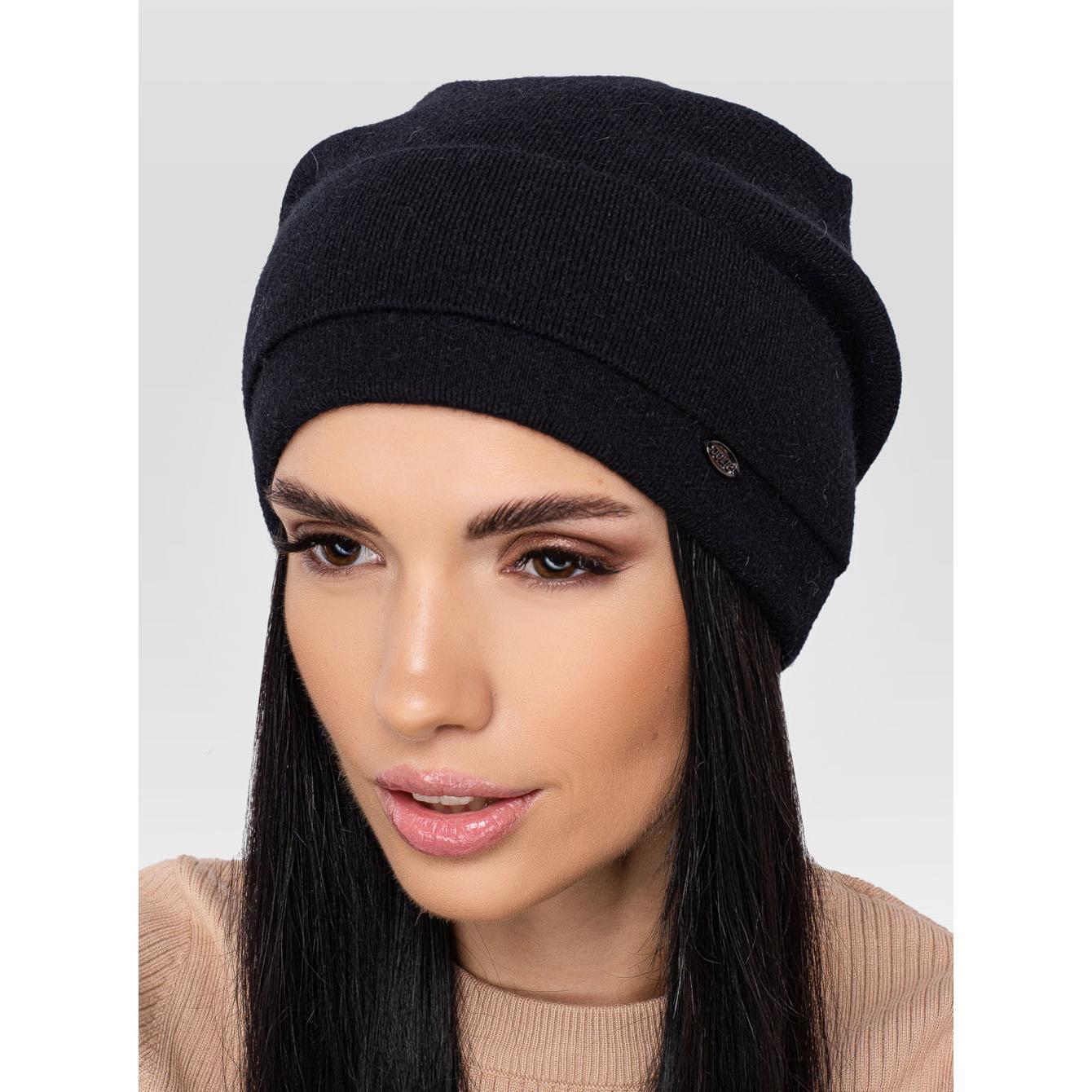 Шапка ангоровая женская Leks Панна one size Черный