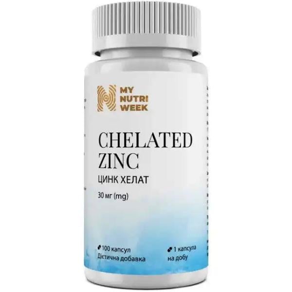 Микроэлемент Цинк My Nutri Week Chelated Zink 30 мг 100 капс. (000027697)