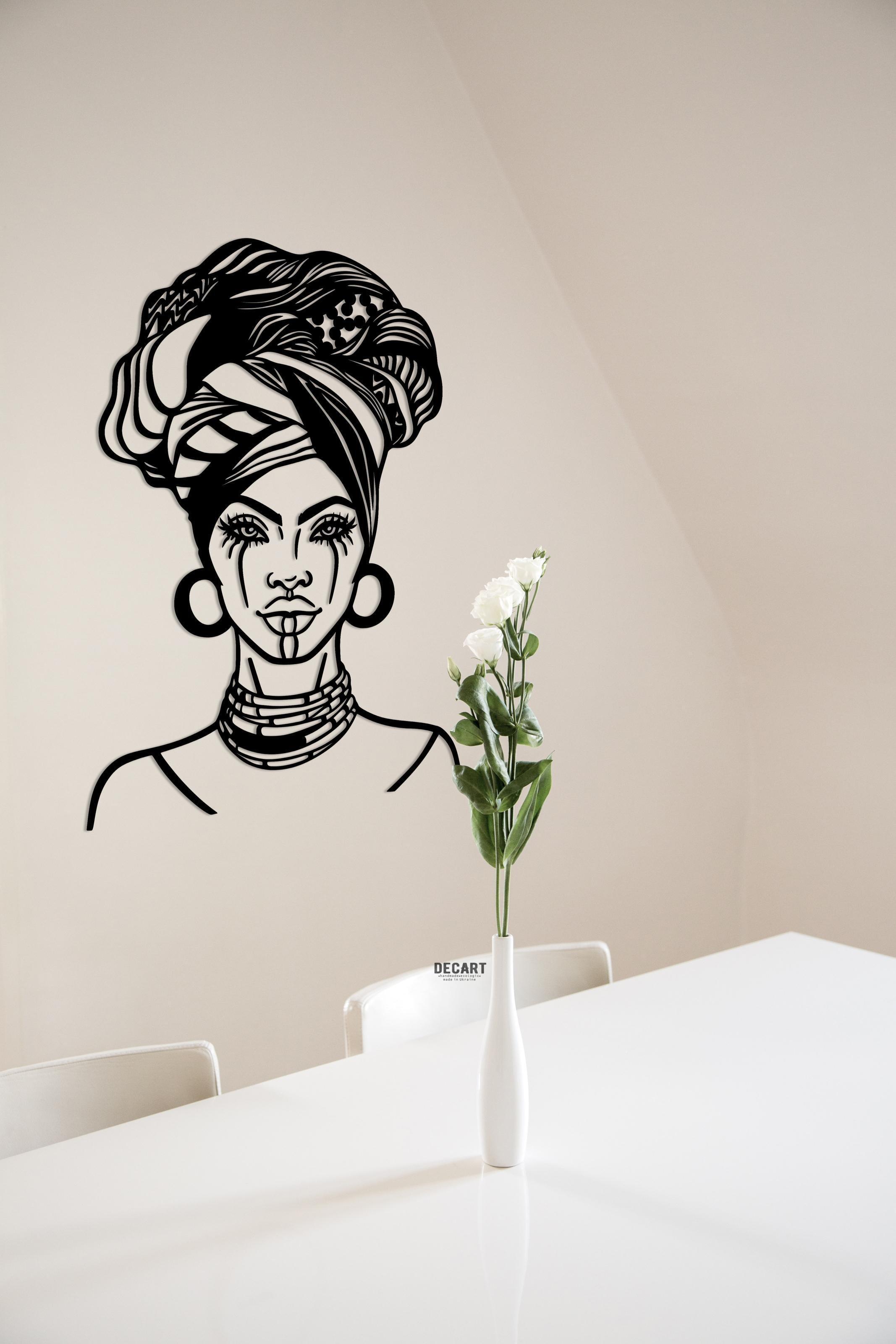 Панно из дерева на стену Decart Beauty Mulatto Декор в подарок для квартиры дома и офиса 70х51 см