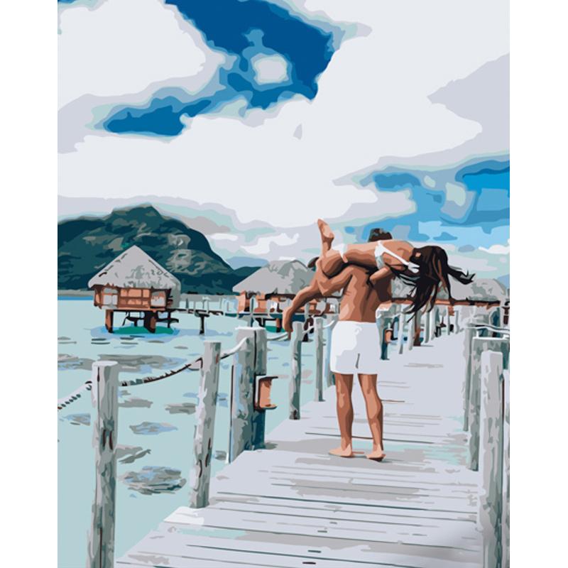 Картина по номерам Strateg Премиум Любовь на море 40x50 см (GS1310)