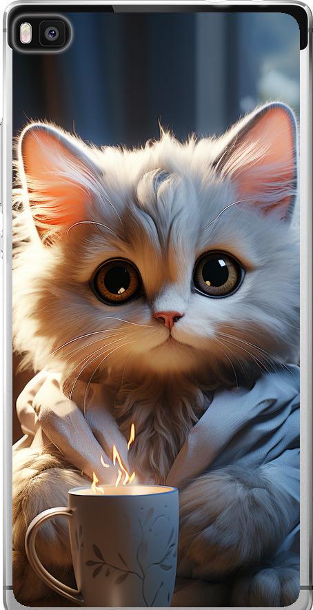 Чехол на Huawei Ascend P8 White cat (5646u-123-42517)